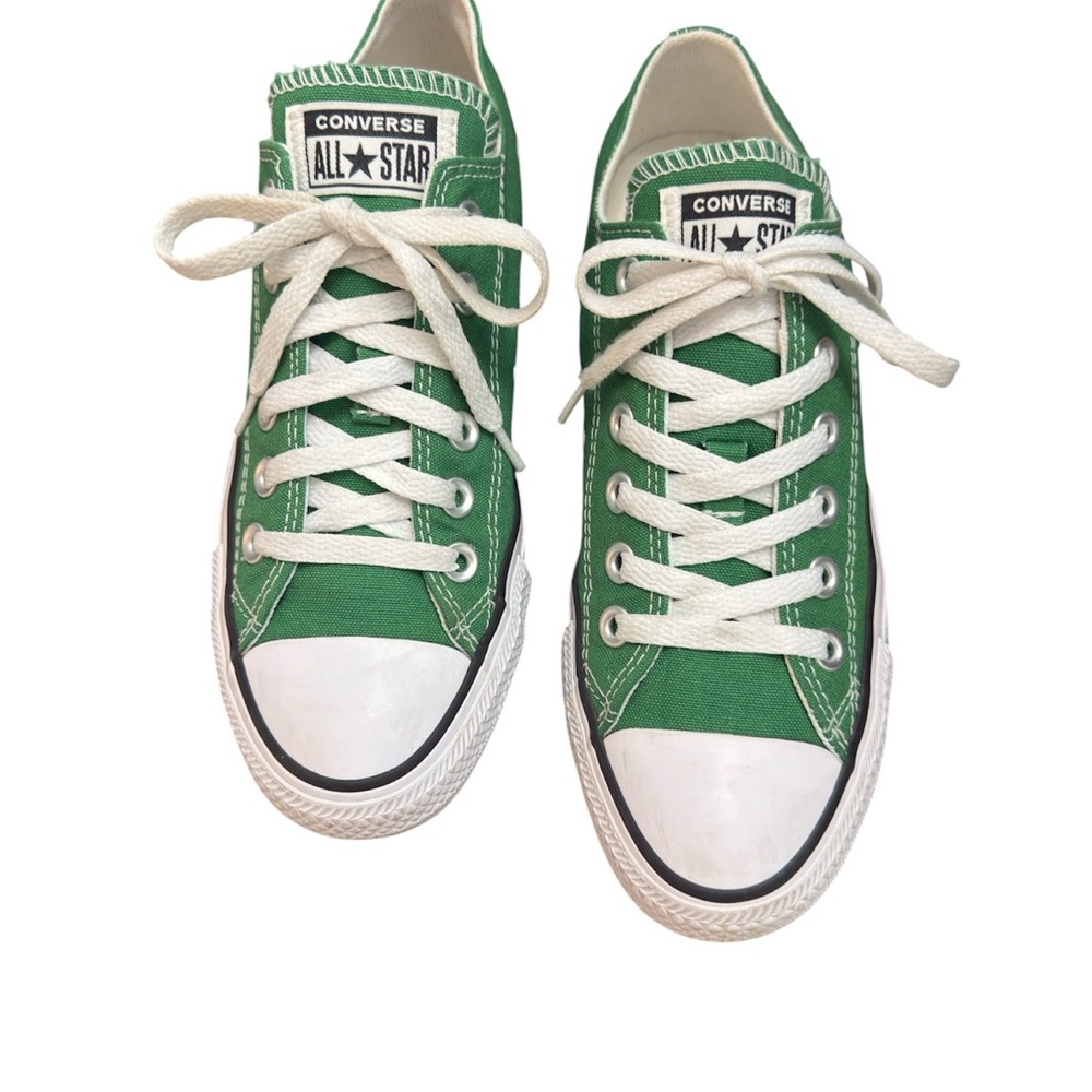 Converse Low Top Canvas Sneakers - Green & White - Picture 2 of 7